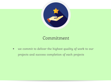 Commitment •	we commit to deliver the highest quality of work to our projects and success completion of each projects